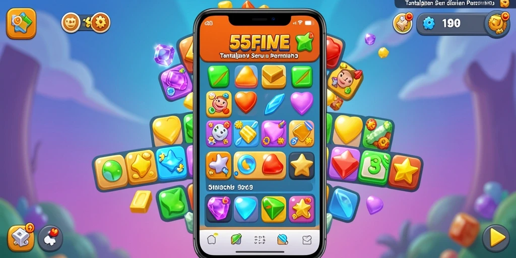 Tampilan menarik gameplay Match-3 yang seru dan penuh warna.