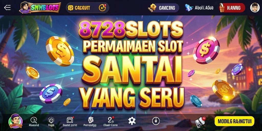 Screenshot permainan <strong>8728SLOTS</strong> menampilkan putaran slot yang mengasyikkan.