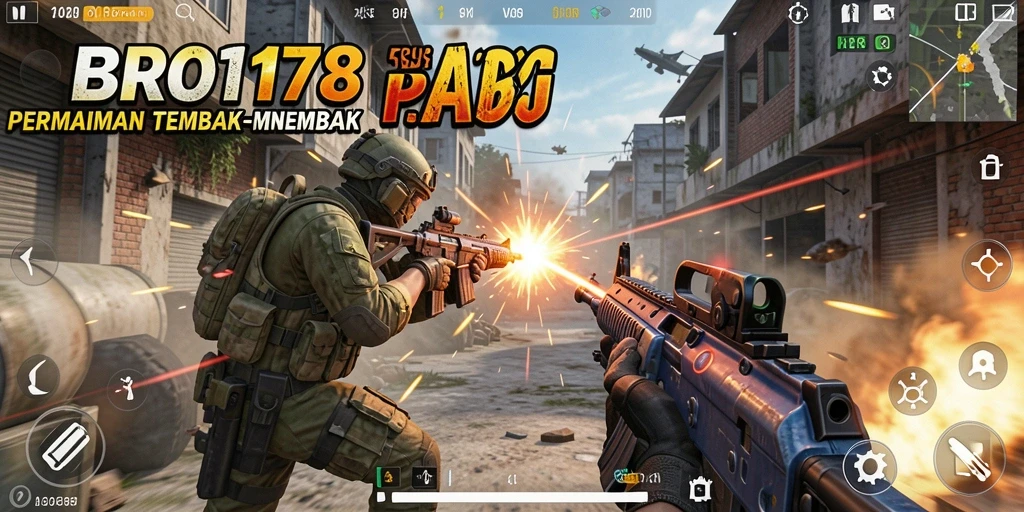 Tampilan screenshot utama BRO178 yang menampilkan aksi tembak-menembak yang seru.