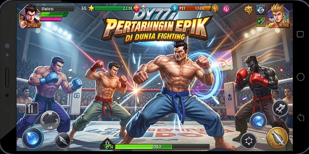 Tampilan gameplay DY777 yang memukau dan penuh aksi Fighting.