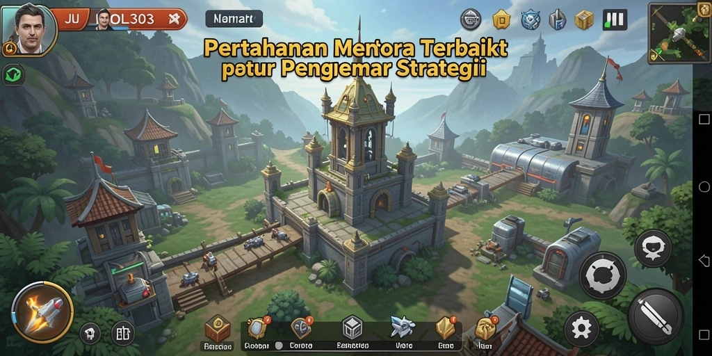 Screenshot gameplay JUDOL303 menampilkan aksi menakjubkan dari pertahanan menara.