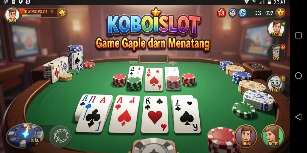 Screenshot gameplay KOBOISLOT dengan fitur Gaple yang menarik.