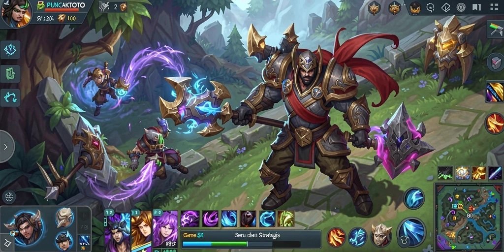 Screenshot gameplay PUNCAKTOTO menampilkan pertempuran yang seru.