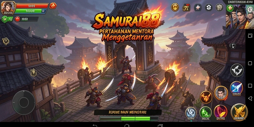 Tampilan menegangkan saat bertahan dari serangan musuh di SAMURAI88.