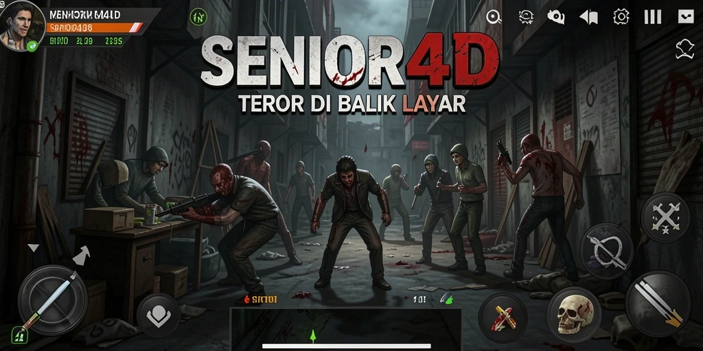 Gameplay SENIOR4D menampilkan momen menegangkan dan makhluk menyeramkan.
