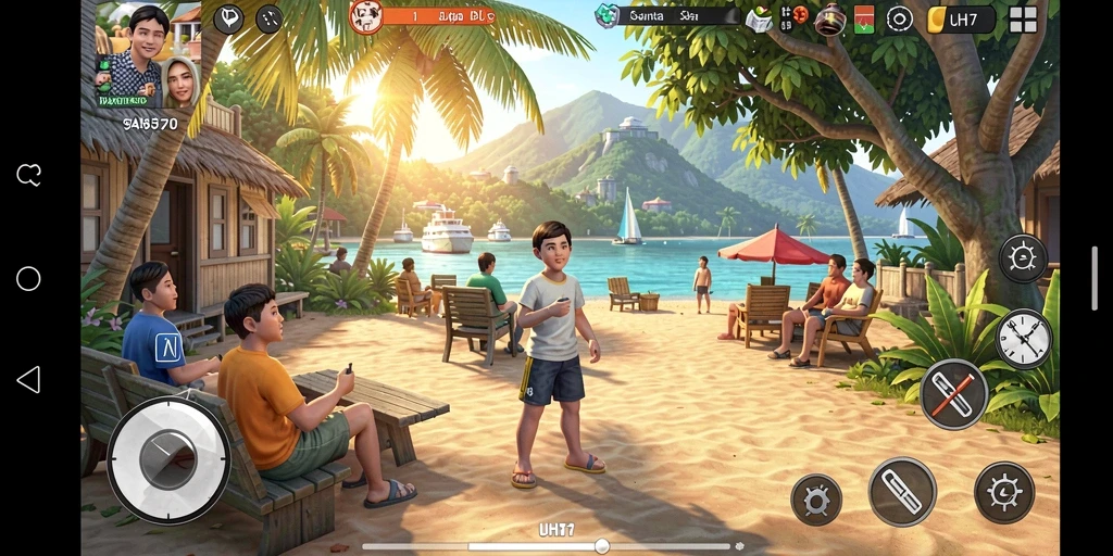 Tangkapan layar UH77 menunjukkan gameplay menarik dengan grafis ceria.
