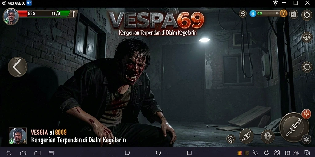 Gameplay menegangkan VESPA69 yang menghadirkan kegelapan dan ketegangan.
