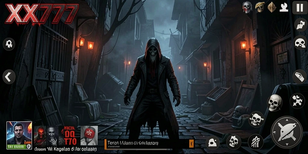 Tampilan gameplay XXX777 yang mencekam dan menakutkan.