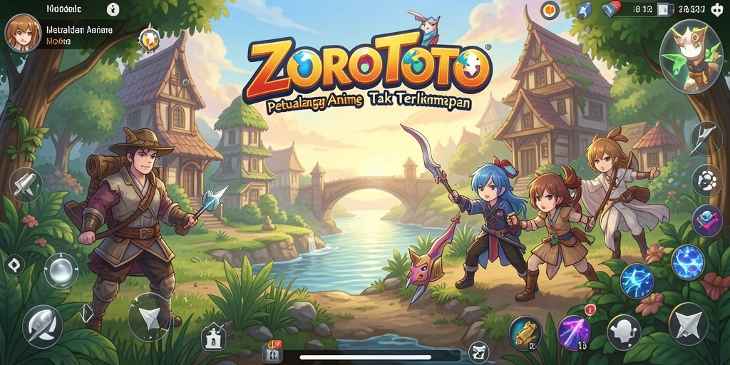 Tangkapan layar menunjukkan aksi seru di <strong>ZOROTOTO</strong> dengan karakter anime.